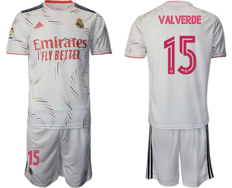 Men 2021-2022 Club Real Madrid home white #15 Adidas Soccer Jersey